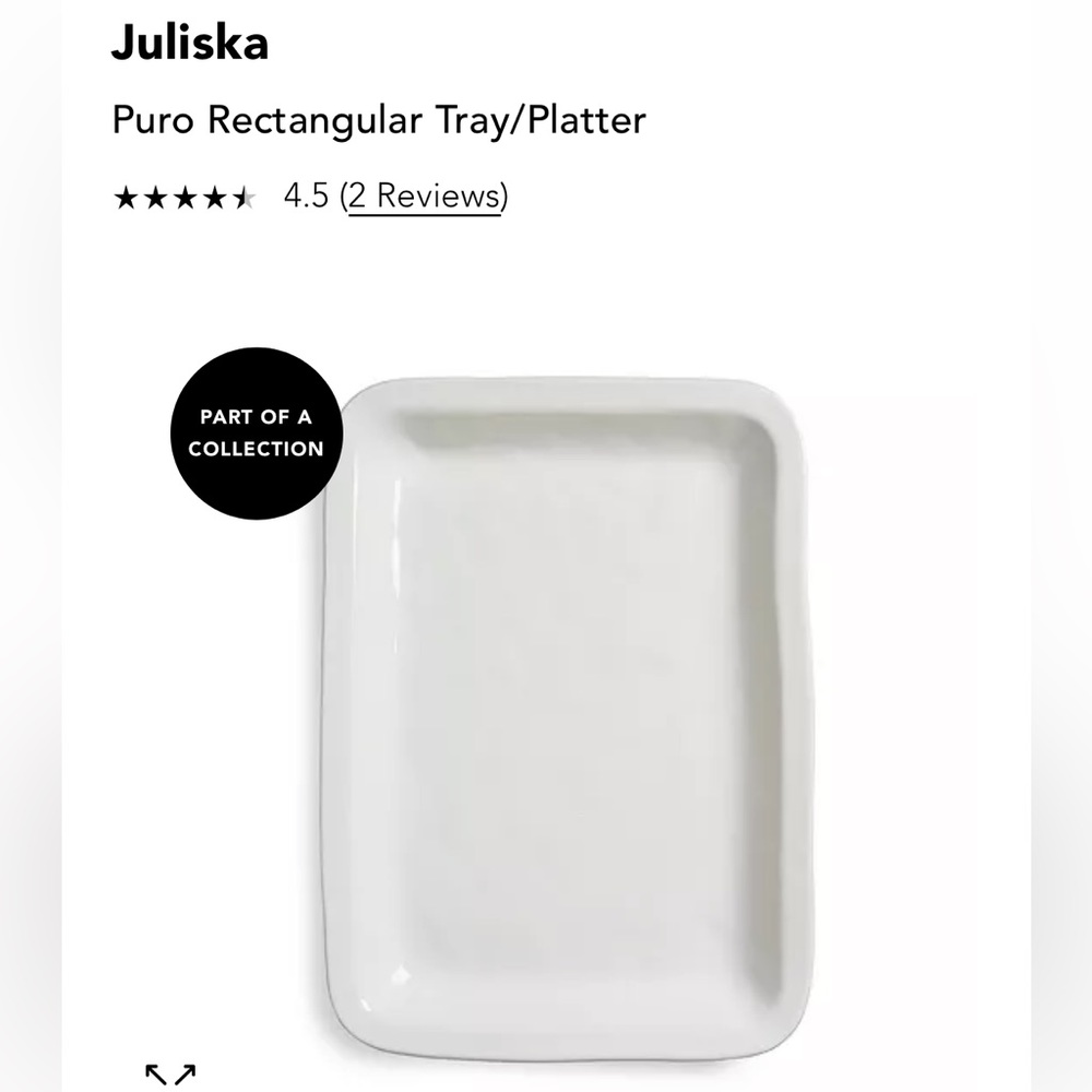 Juliska Puro Large Platter / Serving tray - NWOB